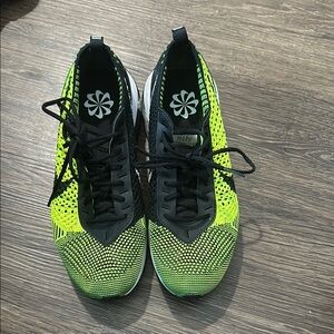 Nike Flyknit Racer Black and Neon Green Sneakers